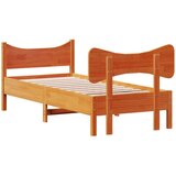  Okvir kreveta s uzglavljem voštano smeđi 100x200 cm od borovine | shoptok.hr
