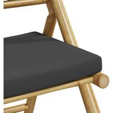  3-dijelni sklopivi bistro set s tamnosivim jastucima bambus | shoptok.hr