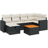 Maison Chic Seti vrtnega pohištva - Vrtna garnitura - Vrtni pohištvo set 7-delna z blazinami črn poli ratan, (21801310) | Shoptok.si