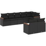  The Living Store Vrtna sedežna garnitura 8-delna z blazinami črn poli ratan - Vrtna Sedežna Garniture, (21461161) | Shoptok.si