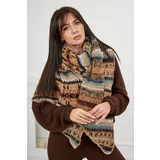 Kesi 6072 Women's camel scarf + black