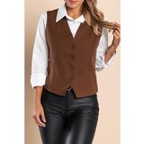 Fenzy eleganten brezrokavnik z gumbi 8931, rjav Cene