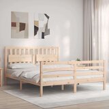 vidaXL Posteljni okvir z vzglavjem 160x200 cm trden les | Shoptok.si