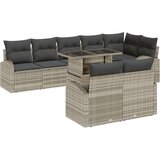 9 komadni set vrtnih kauča s jastučićima od svijetlosivog poli ratana | shoptok.hr
