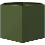  Vrtna sadilica maslinastozelena šesterokutna 69x60x45 cm čelik | shoptok.hr