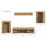 MID.YOU Dnevni Regal Jam, Barva Hrasta, 4-Delni | Shoptok.si