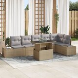 vidaXL 7-dijelni vrtni sofa set s jastučićima bež poli ratan Cijene