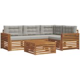  Set vanjskih sofa 5 kom. Prirodna i svijetlo siva | shoptok.hr