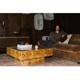 Dutchbone Klubska mizica v orehovem dekorju v naravni barvi 90x90 cm Quinn – | Shoptok.si