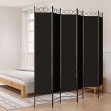 vidaXL Sobna pregrada s 6 panela crna 240x220 cm od tkanine | shoptok.hr