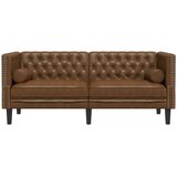  Dvosjed Chesterfield s jastučićima smeđi umjetne brušene kože | shoptok.hr