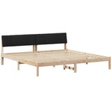  Okvir kreveta Smeđa i crna 200 x 200 cm Masivna borovina | shoptok.hr