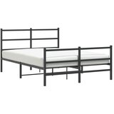 Metalni okvir kreveta s uzglavljem i podnožjem crni 135x190 cm | shoptok.hr