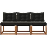 3 3 kom. Vanjska srednja sofa Masivno bagremovo drvo, Tekstilen | shoptok.hr
