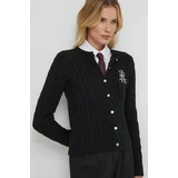 Polo Ralph Lauren Bombažen pulover črna barva