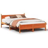  Posteljni okvir brez vzmetnice vošč. rjav 150x200 cm borovina | Shoptok.si