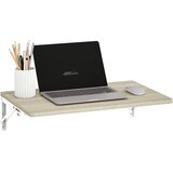 HOMCOM Stenska pisalna miza iverna plošča, kovina 60D x 40Š x 16V cm hrast, (5000243034) | Shoptok.si