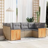 vidaXL 6-dijelni set vrtnih sofa s jastucima bež od poliratana | shoptok.hr
