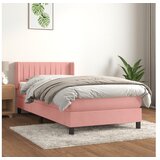 vidaXL Box spring postelja z vzmetnico roza 100x200 cm zamet | Shoptok.si