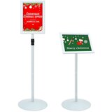  Postolje za poster Srebrno 33 x 33 x 123 cm PVC i čelik | shoptok.hr