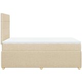 vidaXL Box spring postelja z vzmetnico krem 120x190 cm blago, (21309714) | Shoptok.si