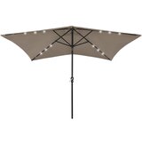 The Living Store Senčnik z LED lučkami jeklo taupe 2x3 m - Senčnik, (21750760) | Shoptok.si