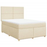 Krevet s oprugama i madracem krem 140x200 cm od tkanine | shoptok.hr