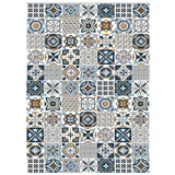 Mani Textile Cement tile kitchen rug Plava