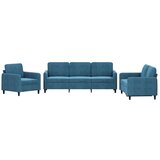 Maison Chic Sedežna garnitura - kavč 3-delna moder žamet, (21728302) | Shoptok.si