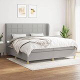The Living Store Box spring postelja z vzmetnico svetlo siva 200x200 cm blago - Box Spring Postelja, (21518092) | Shoptok.si