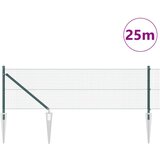 vidaXL varjena žična ograja z 13 sidrnimi bodicami Zelena 0.6x25 m Jeklo | Shoptok.si