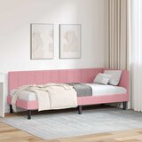vidaXL Kutni okvir kreveta s uzglavljem Ružičasta 80 x 200 cm Baršun | shoptok.hr