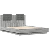  The Living Store Posteljni okvir z vzglavjem siva sonoma 140x190 cm inž. les - Posteljni Okvir, (21497893) | Shoptok.si