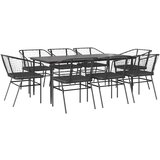 vidaXL 9-dijelni vrtni blagovaonski set s jastucima crnog poliratana | shoptok.hr