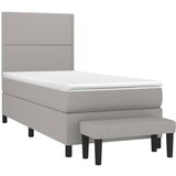  Krevet s oprugama i madracem svjetlosivi 100x200 cm od tkanine | shoptok.hr