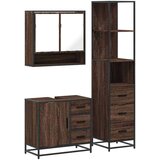vidaXL 3-dijelni set kupaonskog namještaja boja smeđeg hrasta drveni | shoptok.hr