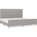  Posteljni okvir z vzglavjem svetlo siv 200x200 cm blago, (20903262) | Shoptok.si