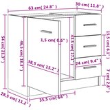 Ormarić za umivaonik bijeli 63 x 30 x 54 cm konstruirano drvo | shoptok.hr