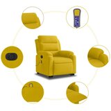  Električni masažni naslonjač na podizanje žuti baršun | shoptok.hr