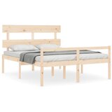 Krevet za starije s uzglavljem 160x200 cm od masivnog drva | shoptok.hr