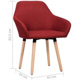  Blagovaonske stolice od tkanine 2 kom crvena boja vina | shoptok.hr