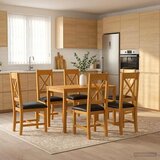  Blagovaonski set 7 kom. Crna Čvrsto Hrastovo Drvo | shoptok.hr