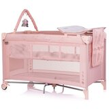 Chipolino putni krevetić LUNA s podlogom za prematanje Pink Powder Cijene