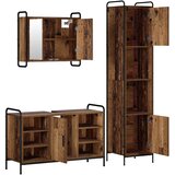  Set ormarića za kupaonicu 3 kom. Staro drvo 40 x 36 x 181 cm | shoptok.hr