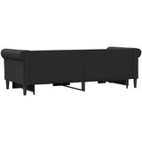  Dnevni krevet na razvlačenje crni 90 x 200 cm od umjetne kože | shoptok.hr
