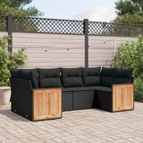 vidaXL 6-dijelni set vrtnih sofa s jastucima crni od poliratana | shoptok.hr