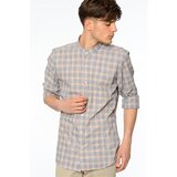 Dewberry G618 LINEN SHIRT-NAVY-BROWN Cene