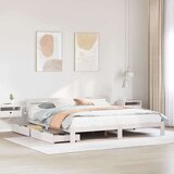 vidaXL Posteljni okvir brez vzmetnice bel 180x200 cm trdna borovina | Shoptok.si