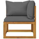 Maison Chic Sekcijski kotni kavč - Sofa - Kanape s temno sivo blazino trden akacijev les, (21727548) Cene