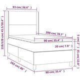  Krevet box spring s madracem LED smeđesivi 90x200 cm tkanina | shoptok.hr